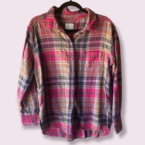 🚨FLASH SALE🚨 American Eagle Pink and Brown Button Down Shirt